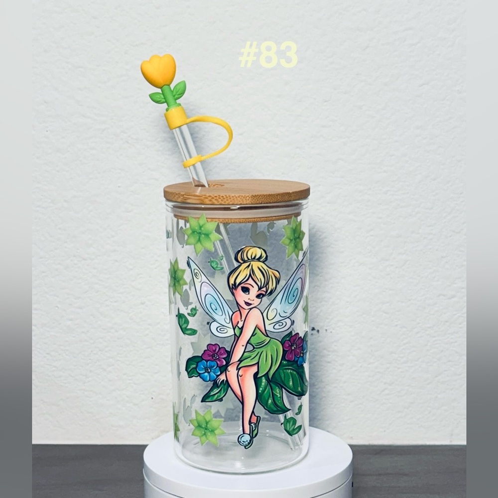 Jingle Bell Glass Tumbler with Bamboo Lid